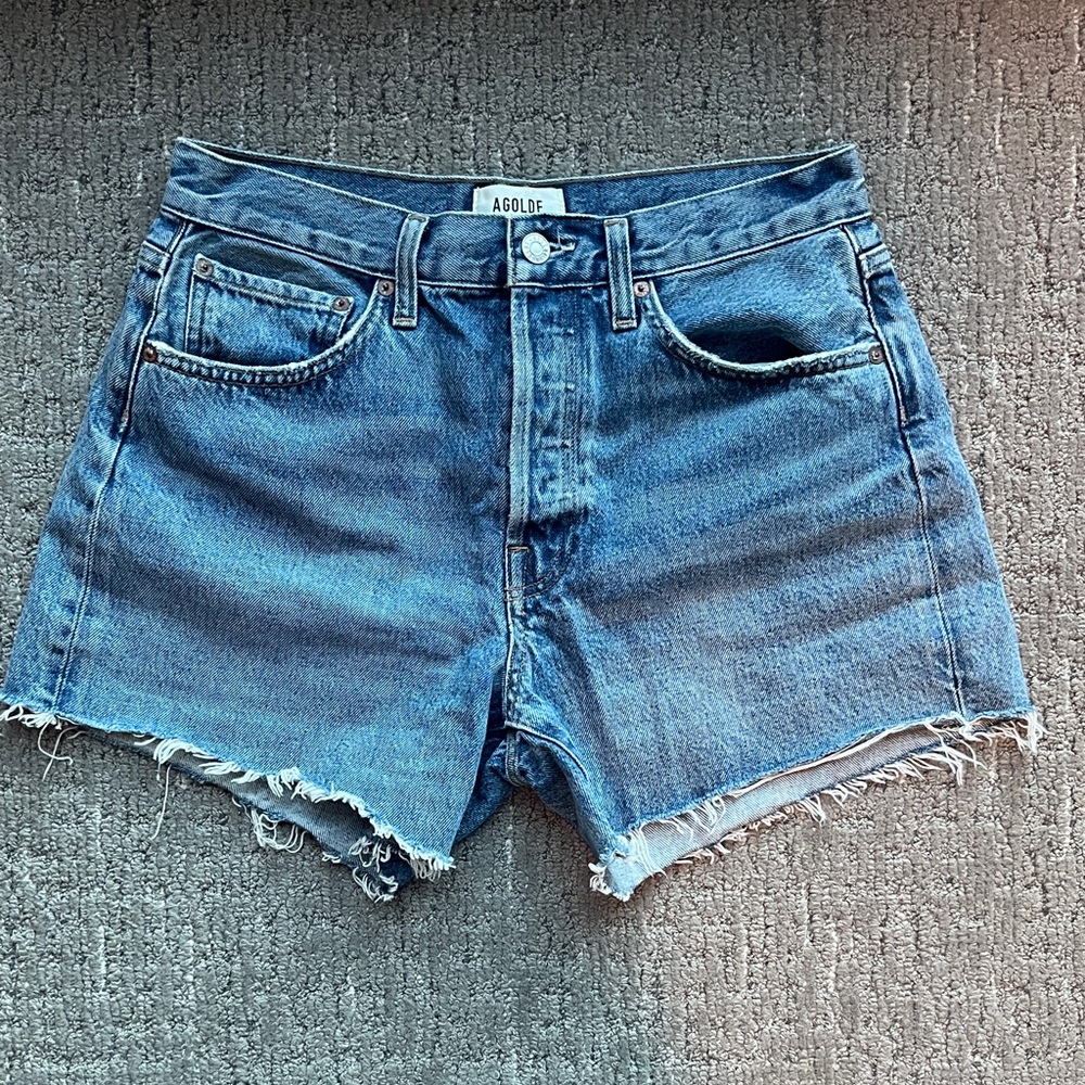 Agolde Classic Blue Jean Cutoff Shorts